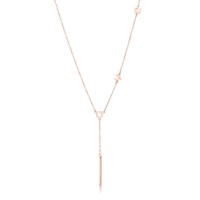 Love Lariat Stainless Steel Rose Gold Minimal Necklace